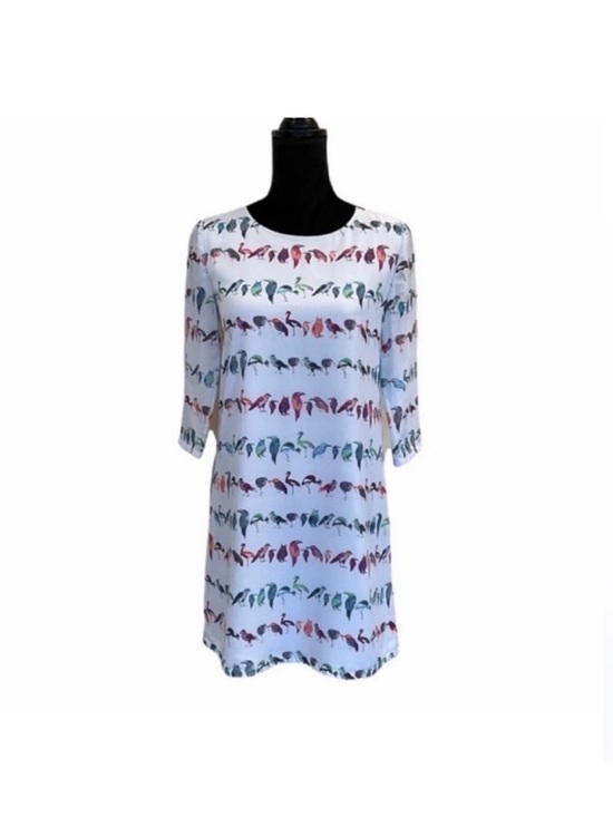 Ted Baker Dresses & Skirts - Ted Baker whimsical pastel blue short sleeve feminine bird print dress size 0